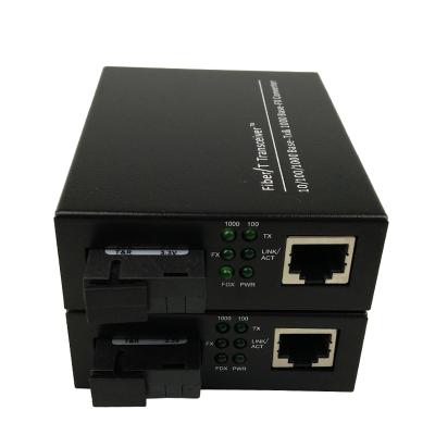 China FTTH FTTB FTTX Network Ethernet 10/100/1000M SM Single Fiber 20 KM RJ45 to SC Connector Fiber Media Converter for sale