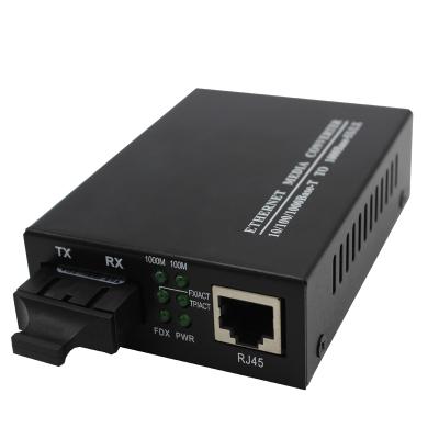 China FTTH FTTB FTTX Network GPON 100M Single Fiber Optic to rj45 Media Converter SC Fiber Media Converter for sale