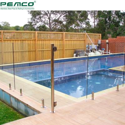 China Modern Exterior Frameless Glass Fence Glass Barrier Spigot Railing Designs Stainless Steel Balustrade Spigot Platform for sale