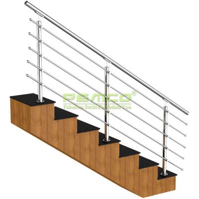 China Hot Selling Traditional Custom Design Removable Steel Pipe Bar Fencing Stainless Steel Railing For Stairs System for sale