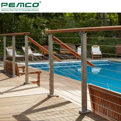 China Modern Outdoor Tension Vertical Wire Railing Post Railing Deck Stainless Steel Wire Rope Cable Railing System for sale