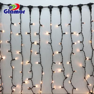 China Christmas 100-120V IP65 Outdoor Fairy Curtain Light Icicle Decoration Light Rubber String Rubber String for Windows or Building for sale