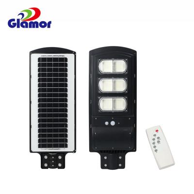 China Best Theme Park Price List PIR Sensor IP65 All In One Smart System Outdoor Solar Garden LED Street Light And Light Pole 120W for sale