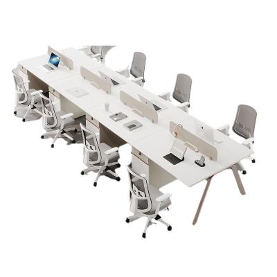 China Revolving Design of modern modular workstation office desks with 2/4/6 L-shaped workstations, computer desk combinations for sale