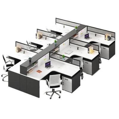 China Adjustable (height) Office desk and chair combination office furniture staff computer desk modern and minimalist staff 1-6 people for sale