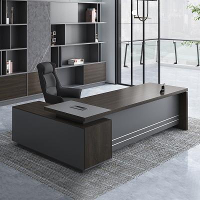 China Extendable Modern Luxury Wooden Design Home Administration L-shaped CEO Director Office Desk Furniture Table and Chair Combination for sale