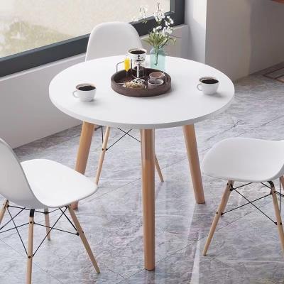 China Extendable Nordic modern reception table, household round table, small tea table, table and chair combination coffee table for sale