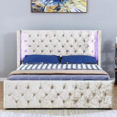 China Extendable Nordic style large soft bed wooden factory self sold double master bed for sale