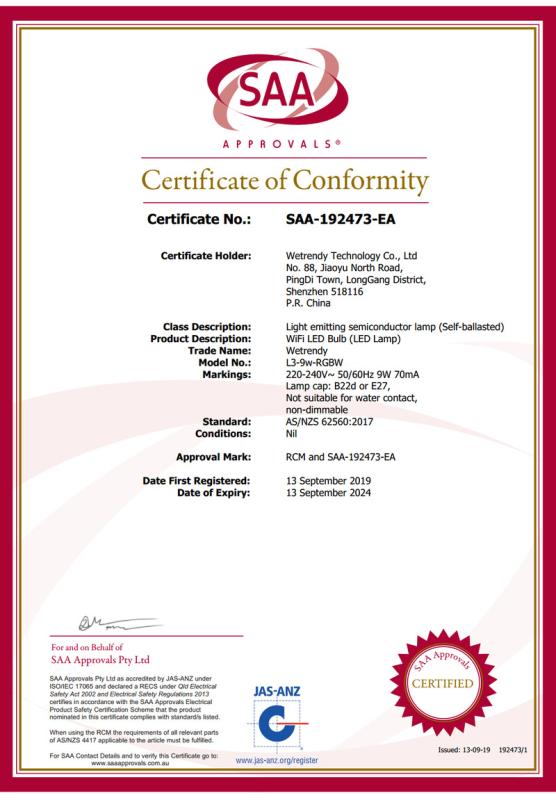 SAA - Shenzhen Wetrendy Technology Co., Ltd.