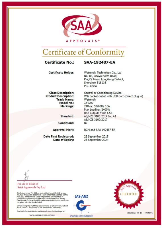 SAA - Shenzhen Wetrendy Technology Co., Ltd.