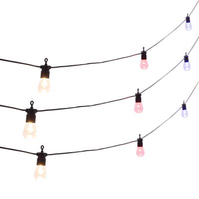 China wifi enabled/tuya smart outdoor outdoor dimmer WiFi RGB string lights tuya APP weatherproof flexible led string light lights for sale