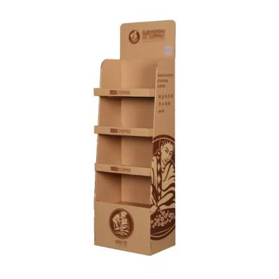 China Kraft Paper Corrugated Cardboard Display , Cardboard Floor Display Stand For Retail for sale