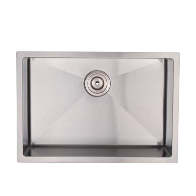 China Faucetless 26 Inch Tight Undermount 16 Gauge Radius Stainless Steel Kitchen Sink Single Bowl for sale