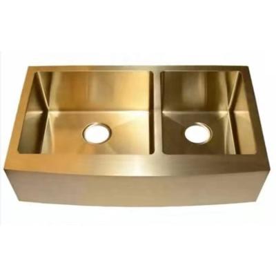 China Without Stainless Steel Nano Apron Farmhouse Color Faucet Front Kitchen Sink PVD Gold for sale