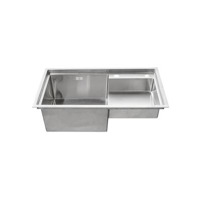 China Without Faucet Made In China Undermount Kitchen Sink Stainless Steel Wash Basin With Drain Panel for sale