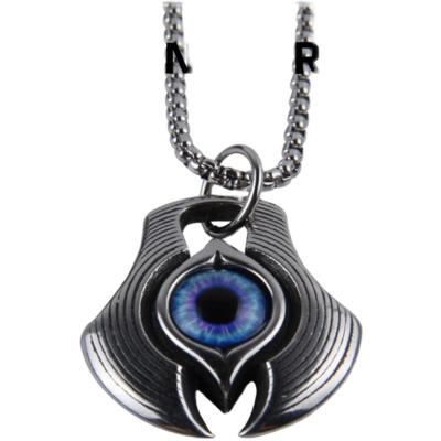 China Hiphop Amazon Fashion Stainless Steel Devil's Eye Necklace Silver Men's jewelryHIPHOP Jewelry for sale