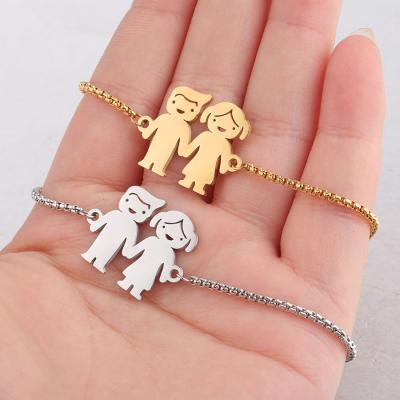 China FASHIONABLE Kid Friendship Cheap Boy Girl Jewelry Charm Stainless Steel Adjustable Bracelet For Fashion Jewelry SL-BS012 for sale