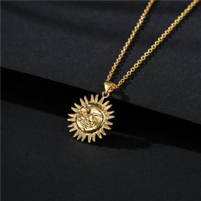 China Latest Cute Design Personalized Women Custom Copperl Sun Necklace Pendant Jewelry SL-N014 for sale