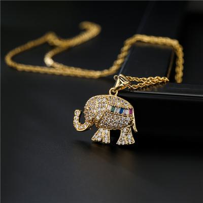 China Full Cute Zircon Elephant Necklace Fashion Cute Pendant Necklace Jewelry SL-N018 for sale