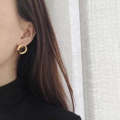 China CLASSIC high quality 316L stainless steel gold earring circles surround hoop earrings for women fashion hoop earring SL-E033 for sale