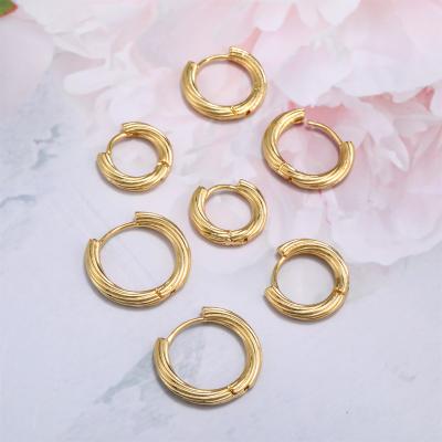 China Hiphop For Valentine's Gift Simple Circle Earrings 18k Gold Plated Earrings For Hiphop Jewelry SL-EC062 for sale