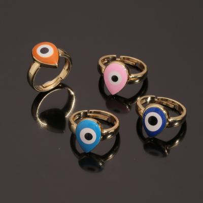 China Fashionable Wholesale Diamond Evils Eye Stones Rings Jewelry Diamond Blue 18 Gold Plated Evils Eye ringsSL-RC040 for sale