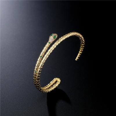 China FASHIONABLE hot selling snake bracelet SL-AG015 micro pave snake wrap bracelet zircon snake bracelet for women jewelry for sale