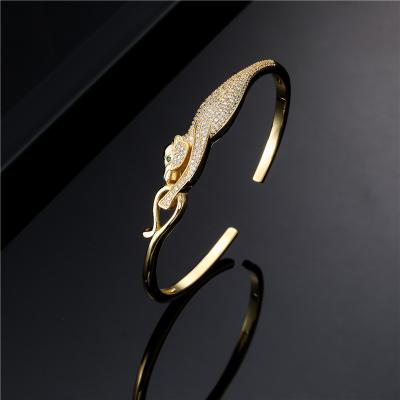 China SL-AG028 FASHIONABLE hot selling Amazon gold plated high quality leopard bangles bracelets for unisex jewelry for sale