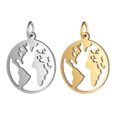 China FASHIONABLE World Map Pendant Fully Polishedt Stainless Steel DIY Jewelry Pendant Bracelet SL-PS012 for sale