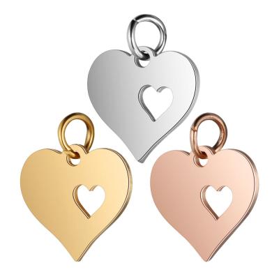 China TRENDY Customize Stainless Steel Heart DIY Charms Pendant For Necklace Bracelet Jewelry SL-PS015 for sale