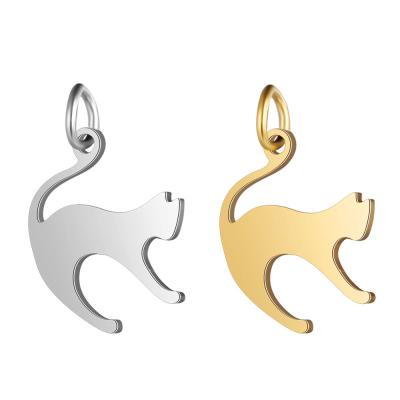 China Customized Cheap FASHIONABLE DIY Stainless Steel Cat Charms Pendant For Necklace Bracelet Jewelry SL-PS018 for sale