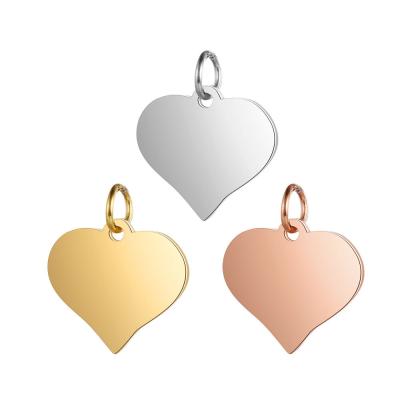 China FASHIONABLE Wholesale Polished Stainless Steel Simple Flat Heart Pendant For Necklace SL-PS026 for sale