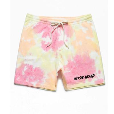 China Custom Made Polyester Anti-wrinkle Mens Fashion Casual Shorts Loose Tie Dye Sports Mens Shorts for sale