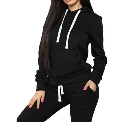 China Lady Jogging Hoodies High Quality Custom Women's Fitness Tracksuit Sweatshirts Set Gym Breathable Pant Pullover for sale