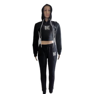 China Anti-wrinkle Customized Women's Autumn And Winter Cotton Sportswear Set for sale