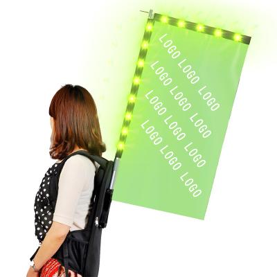 China Custom USB LED Advertising Beach Flag Backpack Flying Banner for sale