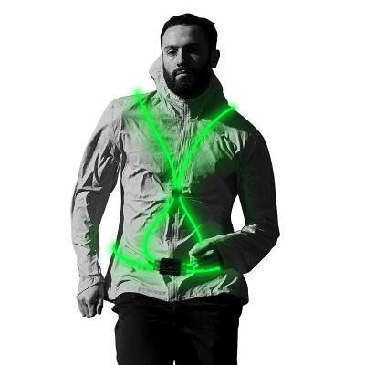 China LED FLASH USB Rechargeable Pure Fiber Optic LED Safety Vest For Running for sale