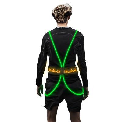 China LED FLASH USB Rechargeable LED Vest with Elastic Waist Belt + Fiber Optic Light Up Safety Working Riding Vest. for sale