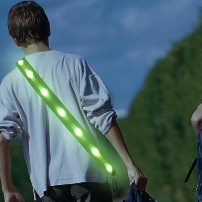 China With Thoughtful USB LED Sash Reversible, Sleek, Durable, No-Hassle Night Walking Gear for Men, Women, Kids in Red be sure! BE SEEN! for sale