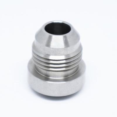 China Aluminum Aluminum AN Male Flare Weld On Bung CNC Machined Fuel Tank Fitting Thread Hose Adapter Connector for sale