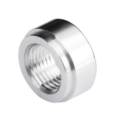 China Aluminum Custom CNC lathe machined Aluminum SAE O-Ring Female Weld Fitting for sale