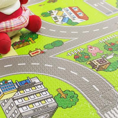 China Washable Floor Mat Educational Eva Road Traffic Baby Kids Mat Jigsaw Car Eva Foam Interlocking Floor Mats for sale