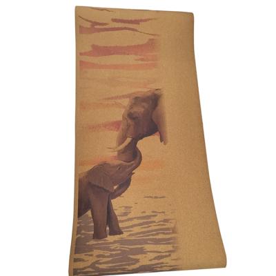 China Circle Cork Yoga Mat Cork Yoga Mat Elephant Customize Natural Circle Exercise Fitness Mat For Floor Workout Foam Band Hot Roll yoga pilates for sale