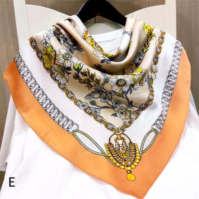 China Square High Quality Silk Scarf Luxury Women Customized Design Digital Double Sided Printing Scarf for sale