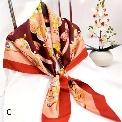 China Square Plant Beautiful Natural Twill Silk Scarf Printing , Double Sided Digital Printing Silk Scarves for sale