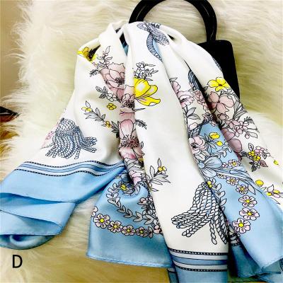 China Double Sided Square Mulberry Silk Scarf Digital Print , Silk Scarves Bearing OEM&ODM 110*110 for sale