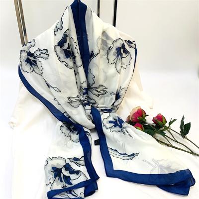 China Fashionable Hot Selling High Quality Silk Feeling Polyester Long Scarf Fashionable Scarf For Women for sale