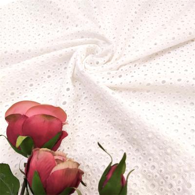 China Viable Customized Popular Undyed White Cotton Fabric With Embroidery For Blouse Bedding Fabric for sale