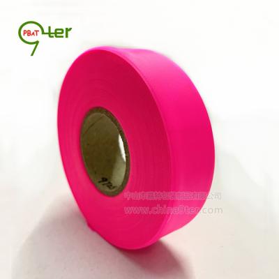 China promotion fluorine pink tape marking diminishing tape tracking tape, 70u~100u multi-thickness available, custom MOQ 10 CTNs 9FTPKS for sale