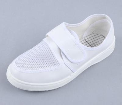 China White Single Net Velcro Breathable 220mm PU esd Shoes for sale